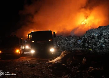 На Закарпатті рятувальники ліквідовують пожежу на сміттєзвалищі біля Ужгорода