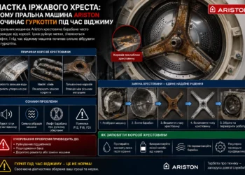 Пастка іржавого хреста: чому пральна машина Ariston починає гуркотіти під час віджиму